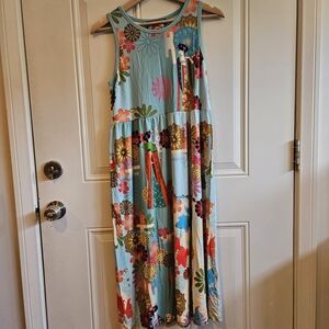 Johnny Was  Dress - Blue with Multicolor Floral